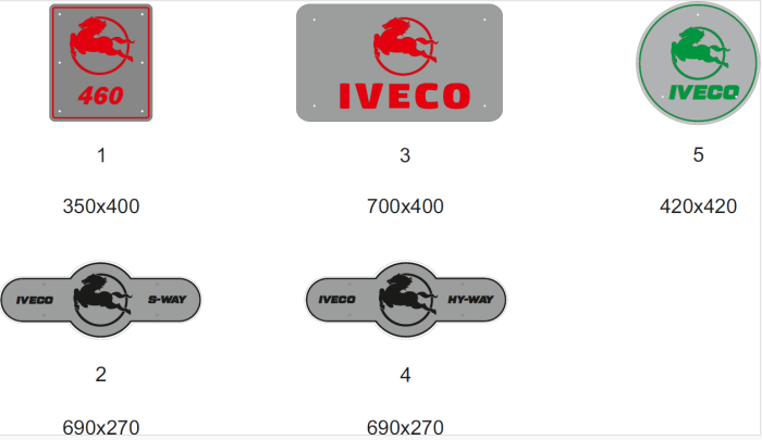 Svjetleća ogledala IVECO razni oblici