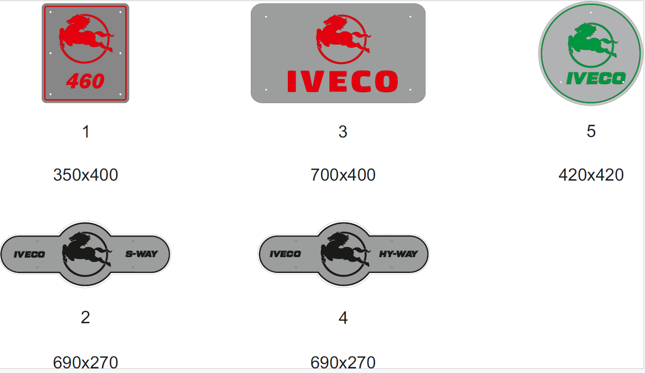 Svjetleća ogledala IVECO razni oblici