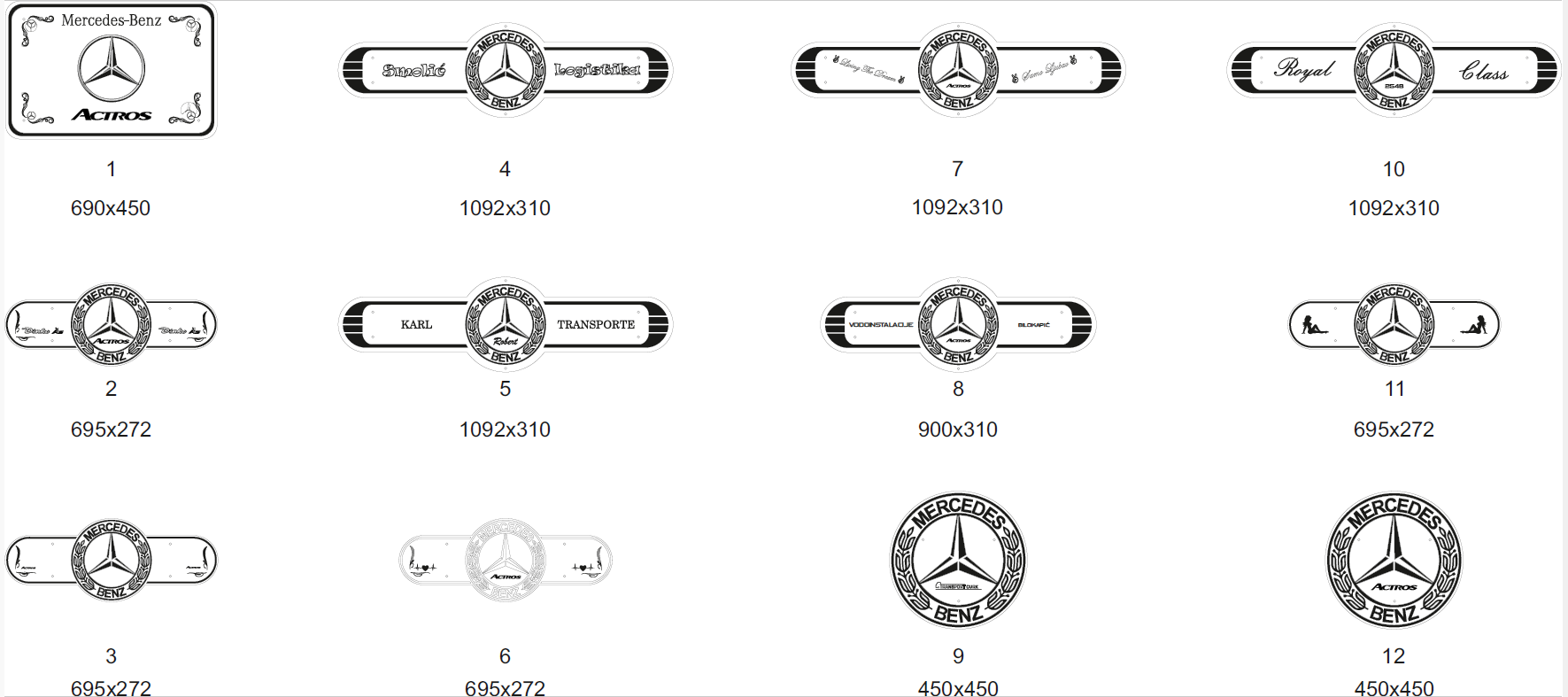 Svjetleća ogledala MERCEDES razni oblici