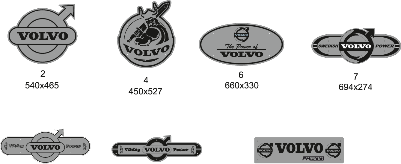 Svjetleća ogledala VOLVO razni oblici